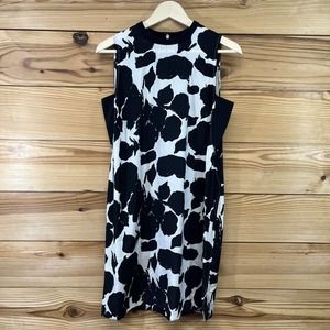 Derek Lam Silk Dress Size 10 Crosby Shadow Floral Black White Sleeveless B84